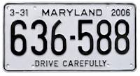 Maryland license plate